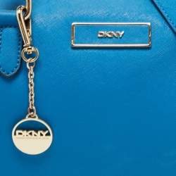 م ملوكة مسبقًا Dkny Blue Saffiano Leather Logo Boston Bag