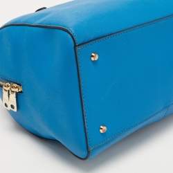 مملوكة مسبقًا Dkny Blue Saffiano Leather Logo Boston Bag