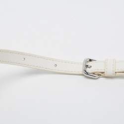 Pre Owned DKNY White Saffiano Leather Logo Dome Satchel