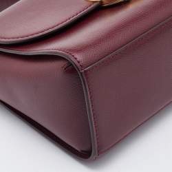 Pre Owned DKNY Red Leather Flap Top Handle Bag