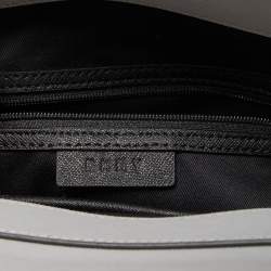 Pre Owned DKNY Grey Leather Front Zip Crossbody Bag