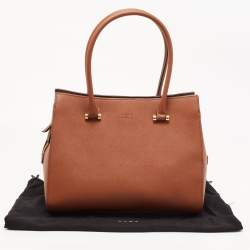Pre Owned DKNY Brown Saffiano Leather Bryant Park Zip Tote