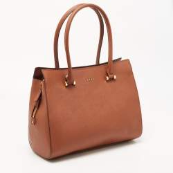 Pre Owned DKNY Brown Saffiano Leather Bryant Park Zip Tote