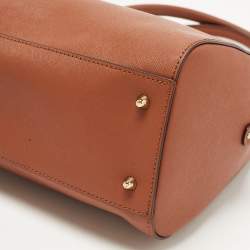 Pre Owned DKNY Brown Saffiano Leather Bryant Park Zip Tote