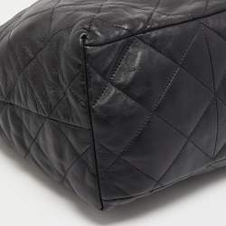 Pre Owned DKNY Black Quilted Leather Bucket Shoulder Bag