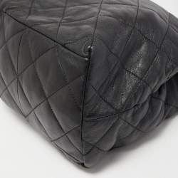 Pre Owned DKNY Black Quilted Leather Bucket Shoulder Bag