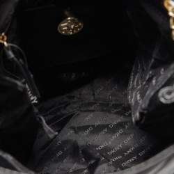 Pre Owned DKNY Black Quilted Leather Bucket Shoulder Bag