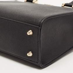 Pre Owned DKNY Black Saffiano Leather Double Zip Tote