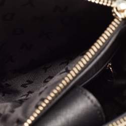 Pre Owned DKNY Black Saffiano Leather Double Zip Tote