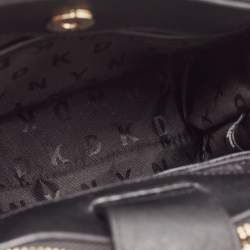 Pre Owned DKNY Black Saffiano Leather Double Zip Tote