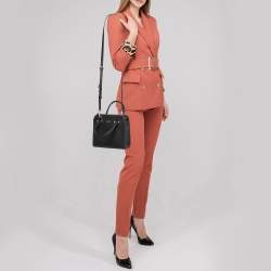 Pre Owned DKNY Black Saffiano Leather Double Zip Tote