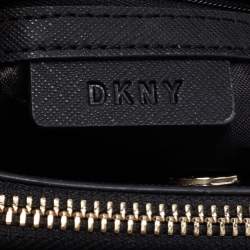 Pre Owned DKNY Black Saffiano Leather Double Zip Tote