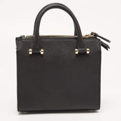 Pre Owned DKNY Black Saffiano Leather Double Zip Tote