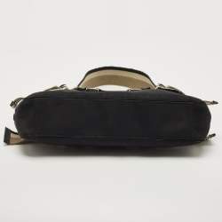 Pre Owned Dkny Black Canvas Buckle Embellished Shoulder Bag