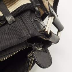 Pre Owned Dkny Black Canvas Buckle Embellished Shoulder Bag