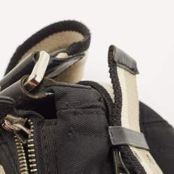 Pre Owned Dkny Black Canvas Buckle Embellished Shoulder Bag