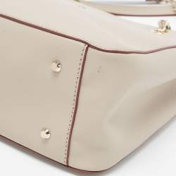 Pre Owned Dkny Light Beige Saffiano Leather Chain Tote