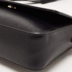 Pre Owned Dkny Black Leather Bryant Park Flap Crossbody Bag