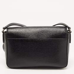 Pre Owned Dkny Black Leather Bryant Park Flap Crossbody Bag