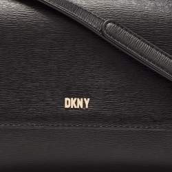 Pre Owned Dkny Black Leather Bryant Park Flap Crossbody Bag