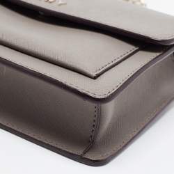 Pre Owned DKNY Beige Leather Flap Shoulder Bag