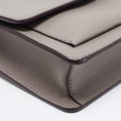 Pre Owned DKNY Beige Leather Flap Shoulder Bag