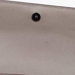 Pre Owned DKNY Beige Leather Flap Shoulder Bag