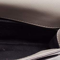 Pre Owned DKNY Beige Leather Flap Shoulder Bag