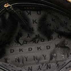 Pre Owned Dkny Grey/Beige Signature Coated Canvas and Leather Bryant Crossbody Bag