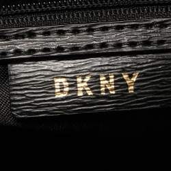 Pre Owned Dkny Grey/Beige Signature Coated Canvas and Leather Bryant Crossbody Bag