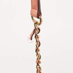 Pre Owned DKNY Rose Pink Quilted Leather Chain Tote