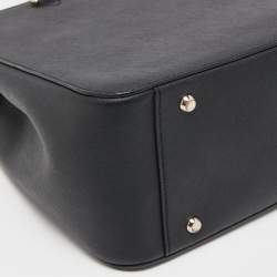 Pre Owned DKNY Black Leather Charm Chain Tote