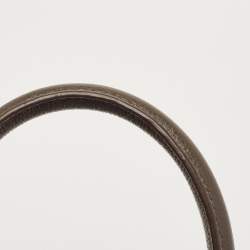 Pre Owned Dkny Brown/Beige Signature Coated Canvas and Leather Padlock Charm Tote