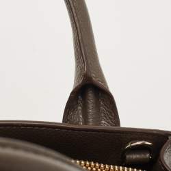 Pre Owned Dkny Brown/Beige Signature Coated Canvas and Leather Padlock Charm Tote