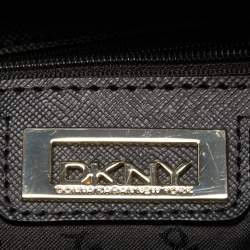 Pre Owned DKNY Black Saffiano Leather Zip Boston Bag