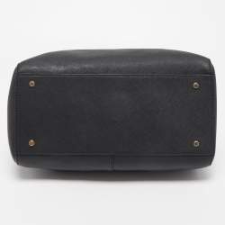 Pre Owned DKNY Black Saffiano Leather Zip Boston Bag