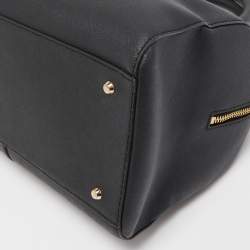 Pre Owned DKNY Black Saffiano Leather Zip Boston Bag