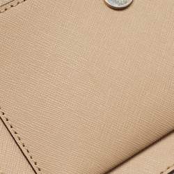 Pre Owned DKNY Beige Leather Flap Chain Crossbody Bag