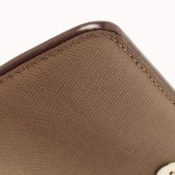 Pre Owned DKNY Beige Leather Flap Chain Crossbody Bag