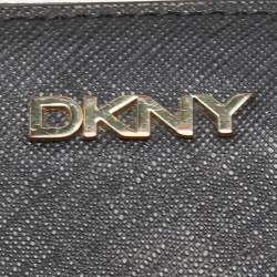 DKNY Black Leather Bryant Park Zip Around Wallet