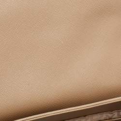 DKNY Beige Lizard Embossed Leather Logo Shoulder Bag