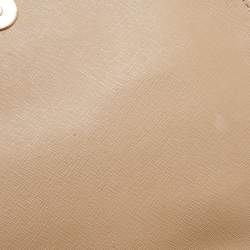 DKNY Beige Lizard Embossed Leather Logo Shoulder Bag