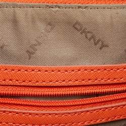 Pre Owned DKNY Orange Leather Crossbody Bag