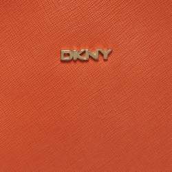 Pre Owned DKNY Orange Leather Crossbody Bag