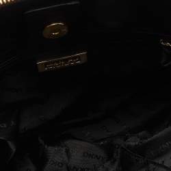Pre Owned Dkny Black Saffiano Leather Double Zip Crossbody Bag