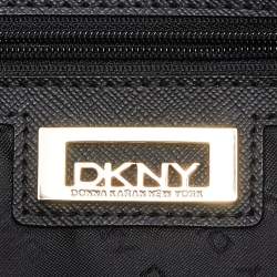 Pre Owned Dkny Black Saffiano Leather Double Zip Crossbody Bag