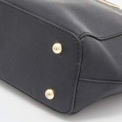 Pre Owned Dkny Black Saffiano Leather Double Zip Crossbody Bag