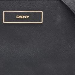 Pre Owned Dkny Black Saffiano Leather Double Zip Crossbody Bag