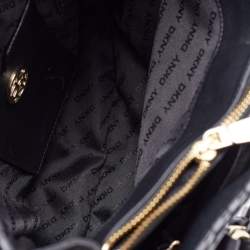 Pre Owned DKNY Black Leather Beekman French Whipstitch Trim Tote