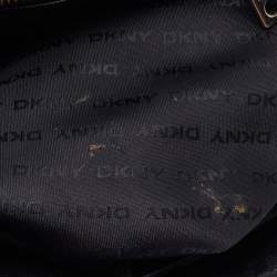 Pre Owned DKNY Black Leather Beekman French Whipstitch Trim Tote